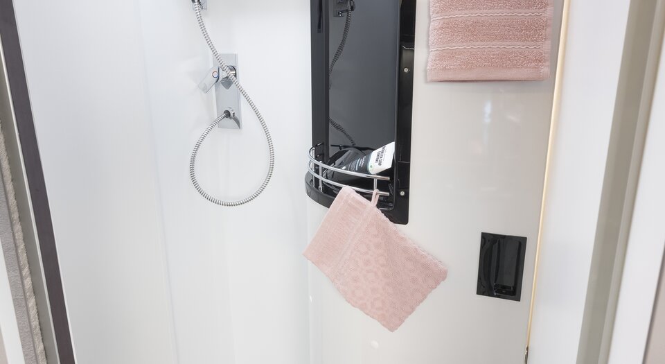 Cabine de douche avec paroi pivotante | Avec éclairage indirect